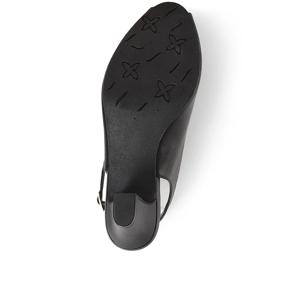 Peep-Toe Slingback High Heels - HUANG35005 / 322 263