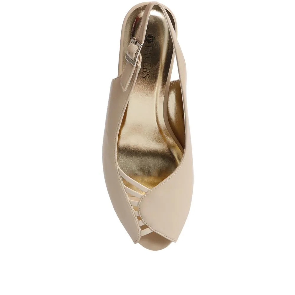 Peep-Toe Slingback High Heels - HUANG35005 / 322 263