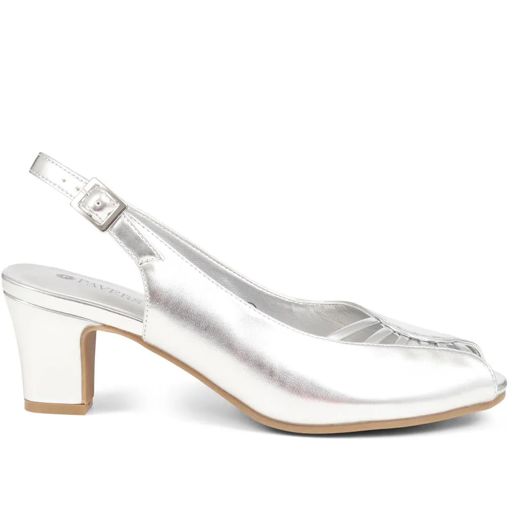 Peep-Toe Slingback High Heels - HUANG35005 / 322 263