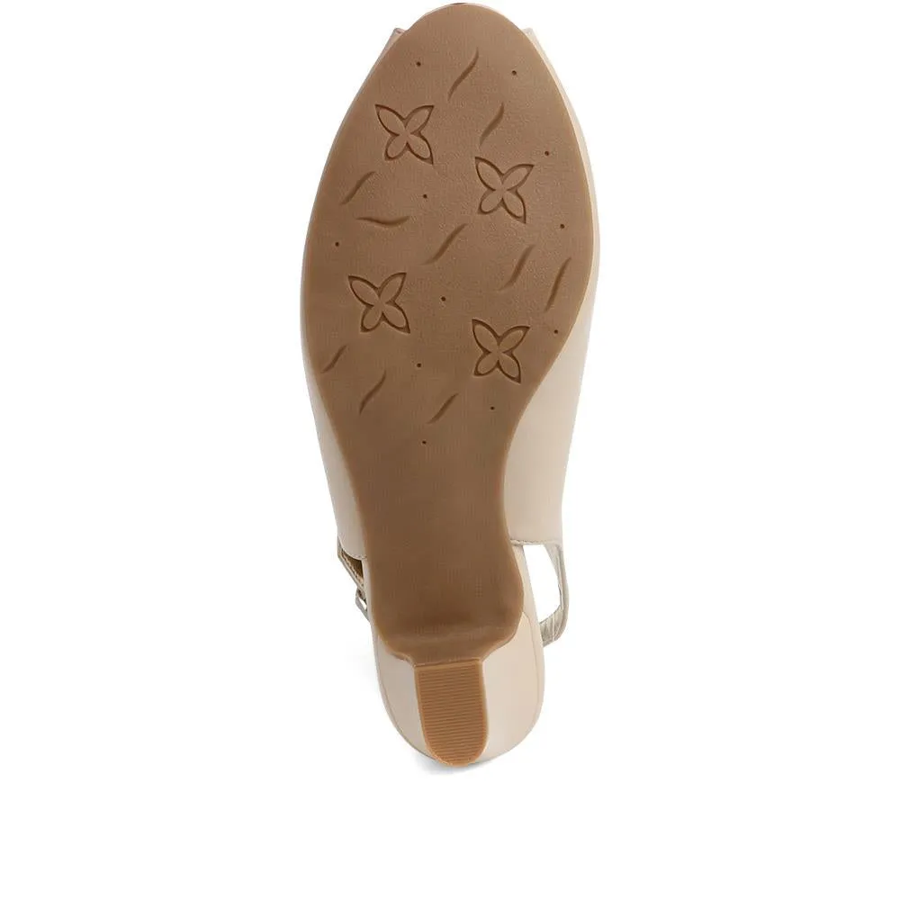 Peep-Toe Slingback High Heels - HUANG35005 / 322 263