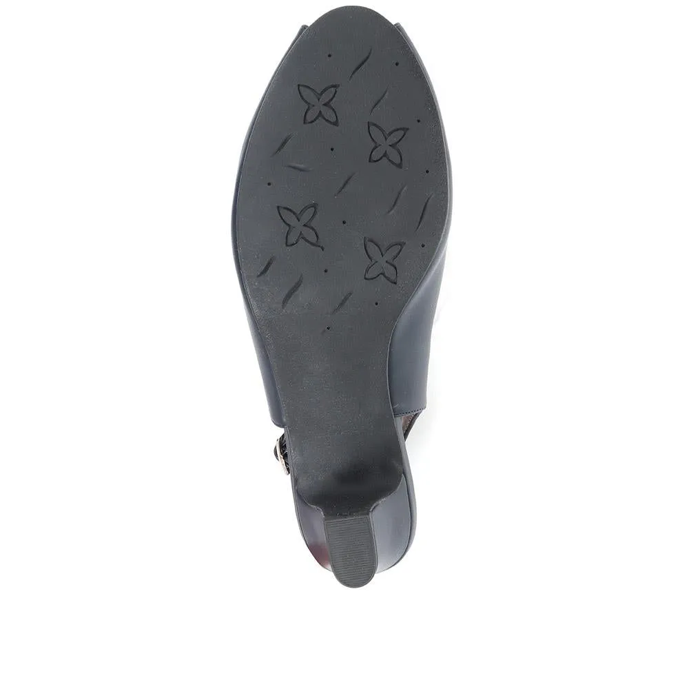 Peep-Toe Slingback High Heels - HUANG35005 / 322 263