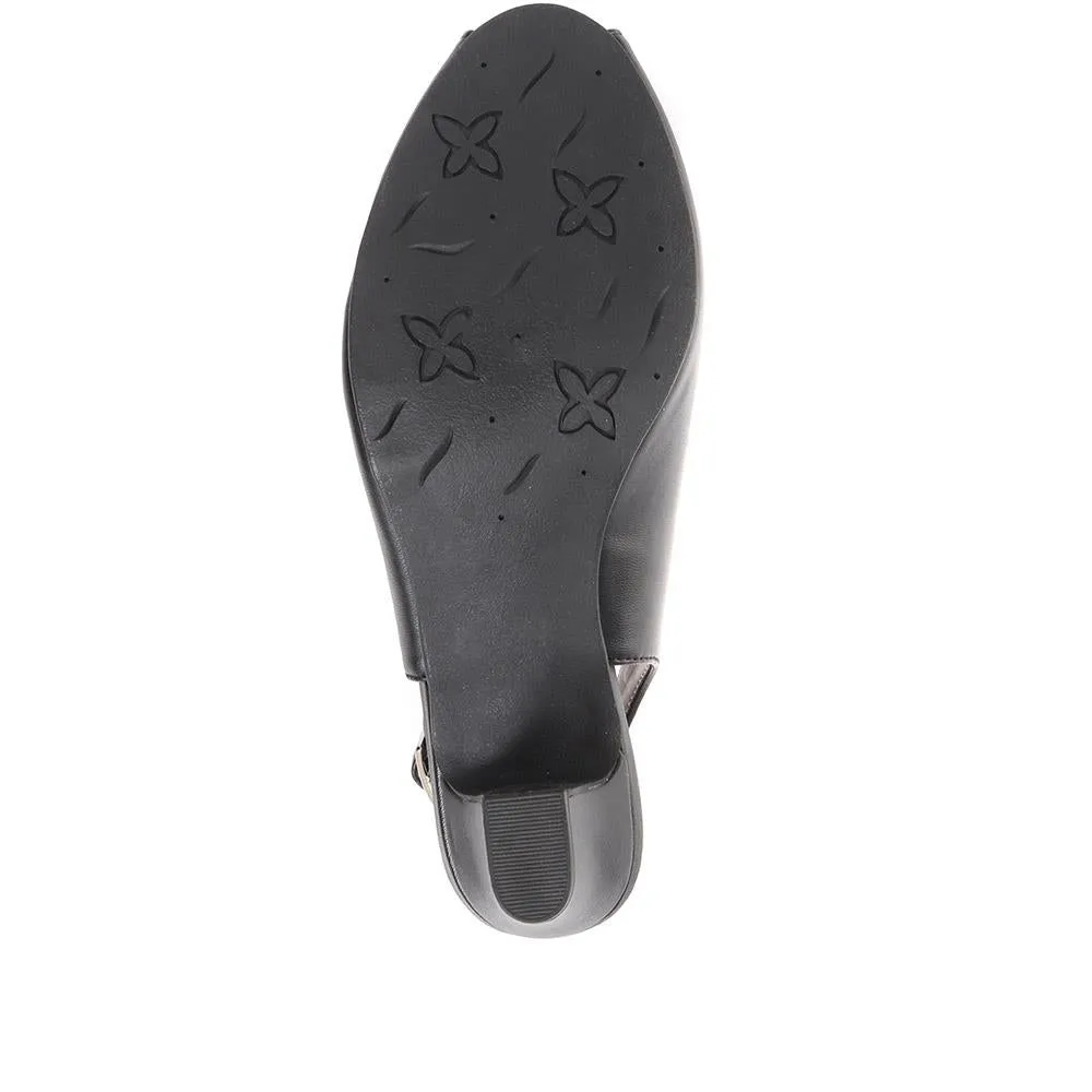 Peep-Toe Slingback High Heels - HUANG35005 / 322 263