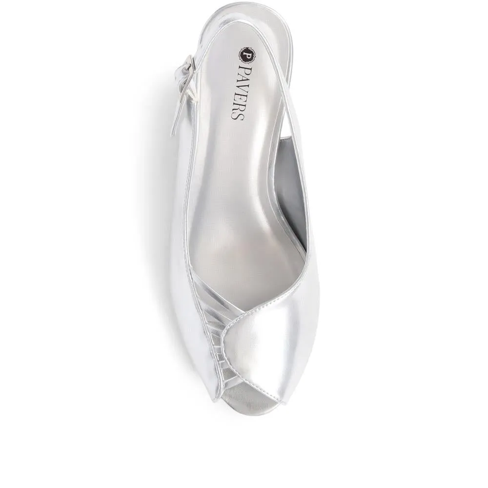 Peep-Toe Slingback High Heels - HUANG35005 / 322 263