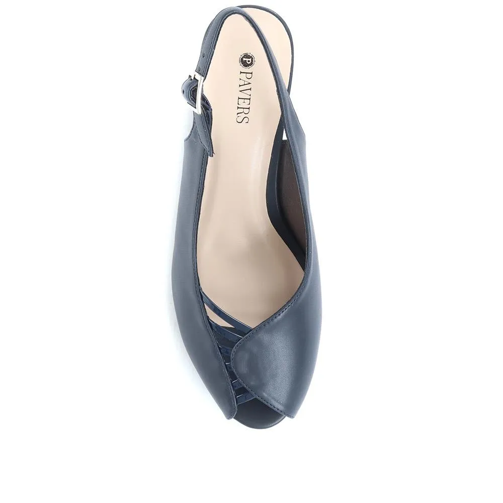 Peep-Toe Slingback High Heels - HUANG35005 / 322 263