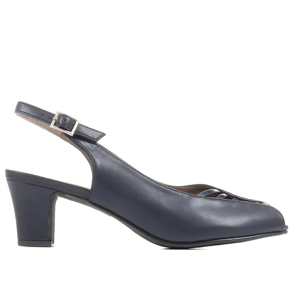 Peep-Toe Slingback High Heels - HUANG35005 / 322 263