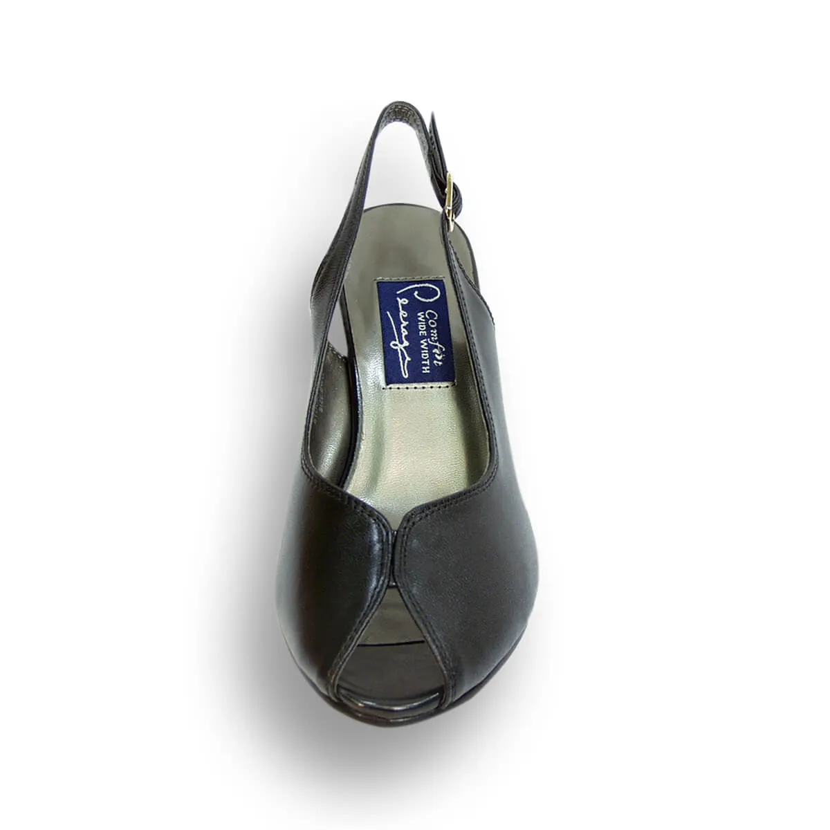 PEERAGE Zara Women's Wide Width Leather Slingback Pumps