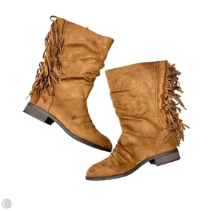 Boots Mid-calf Flats By Leila Stone In Brown, Size: 11 Functional Style