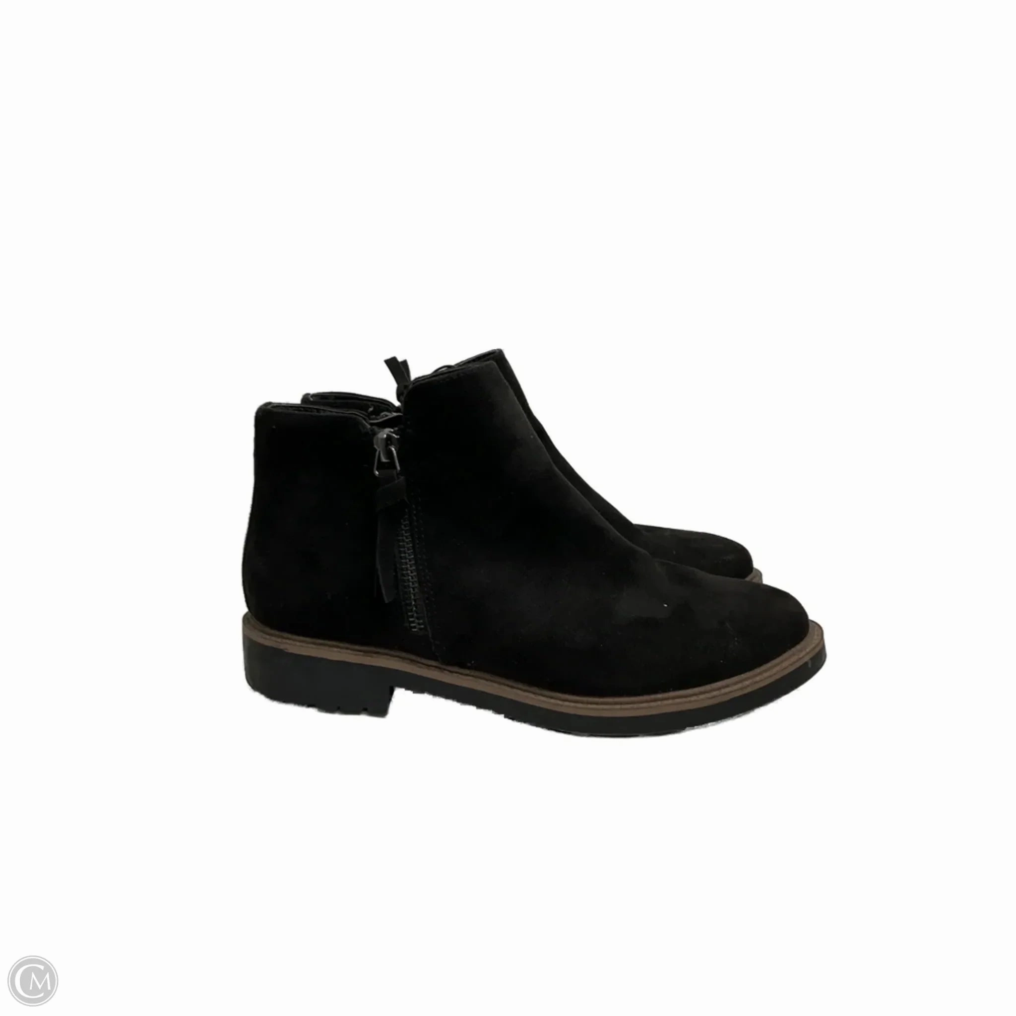 youth trend High Ankle Support Boots Ankle Flats By Esprit In Black, Size: 8.5
