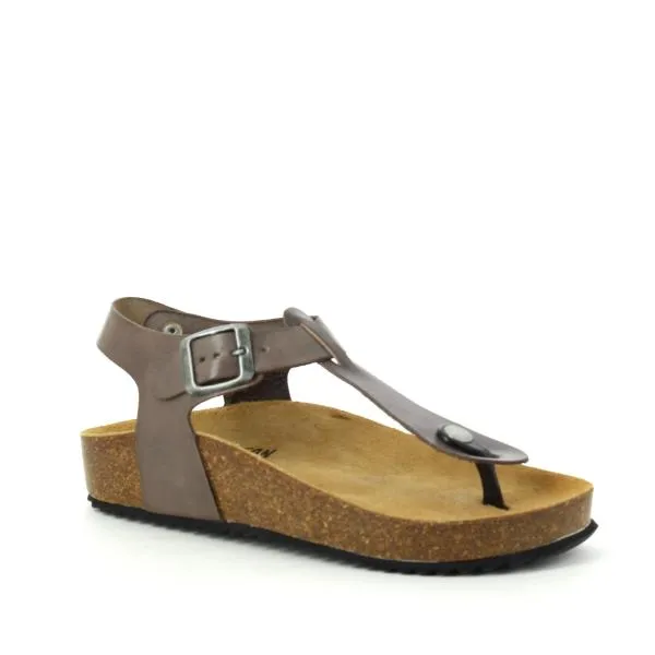 Plakton 341676 Dark Grey Slingback Thong Sandals