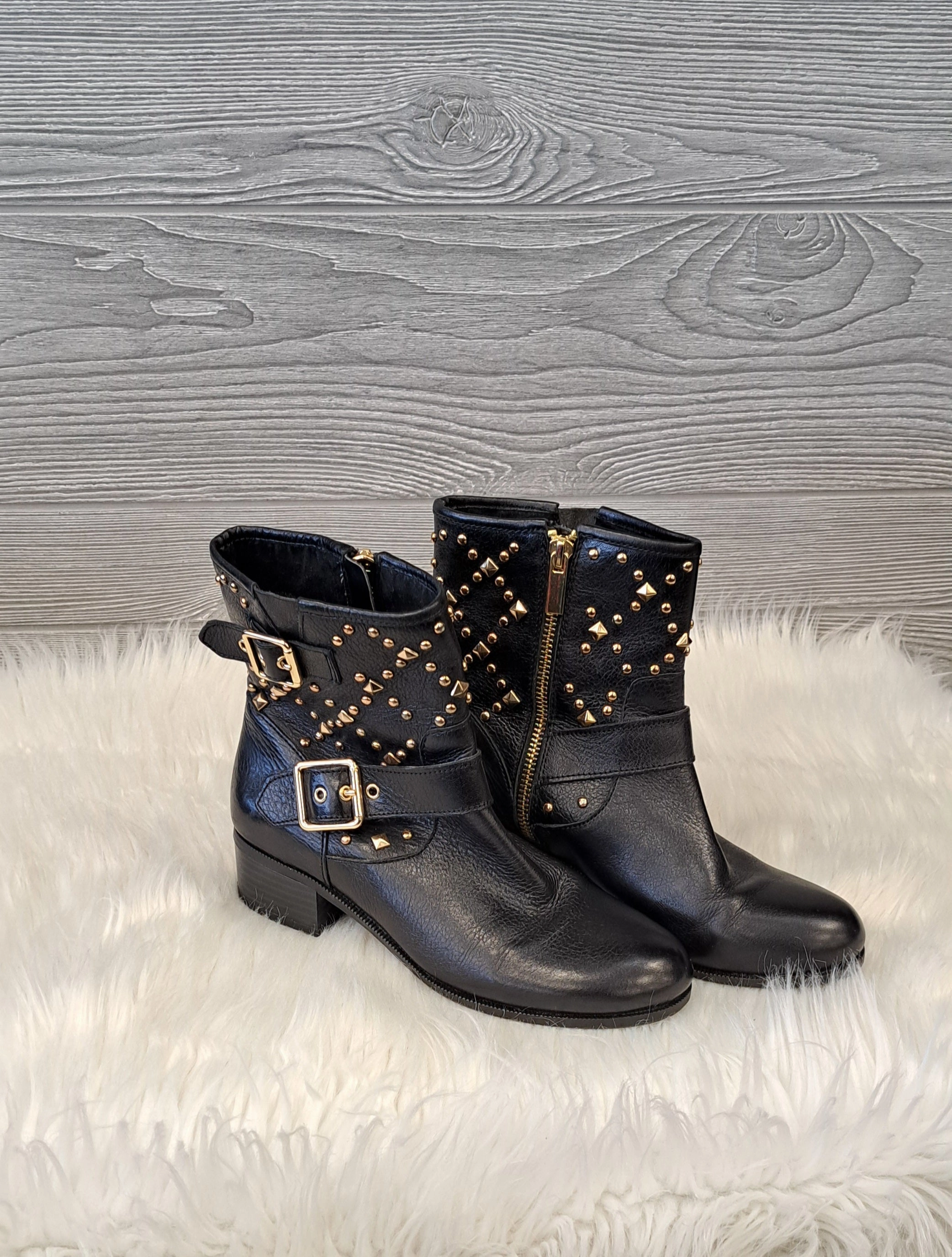 Boots Ankle Heels By International Concepts In Black, Size: 6.5 Protective Finish Adventure Seeker Anti   Fatigue