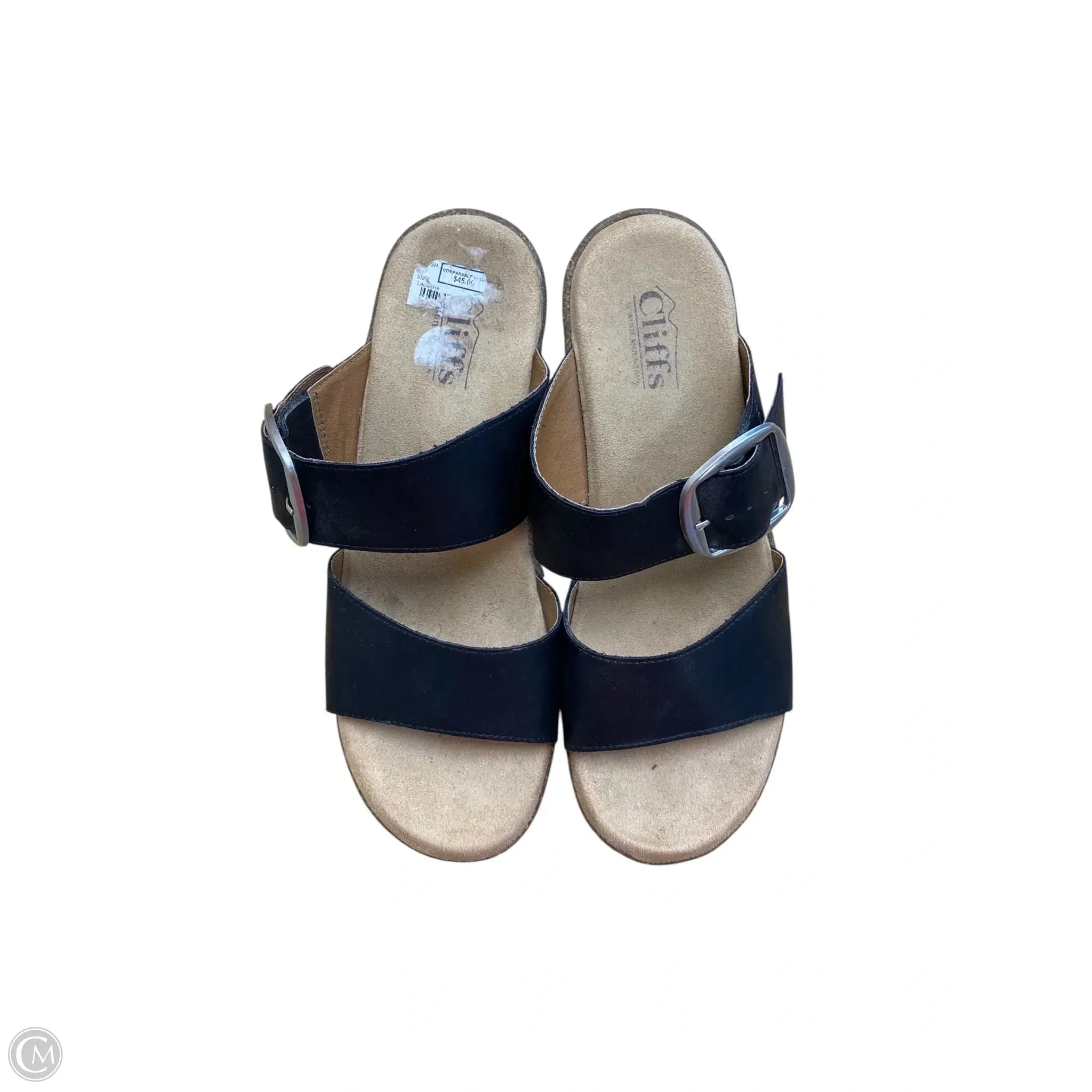 Simple Accent Shoes Heels Block By White Mountain In Black & Brown, Size: 8.5