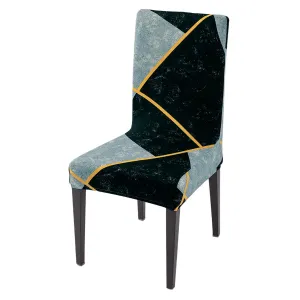PolySpandex 140gsm Dining Chair Cover Set of 1/2/4/6, Multicolor Abstract Geometry