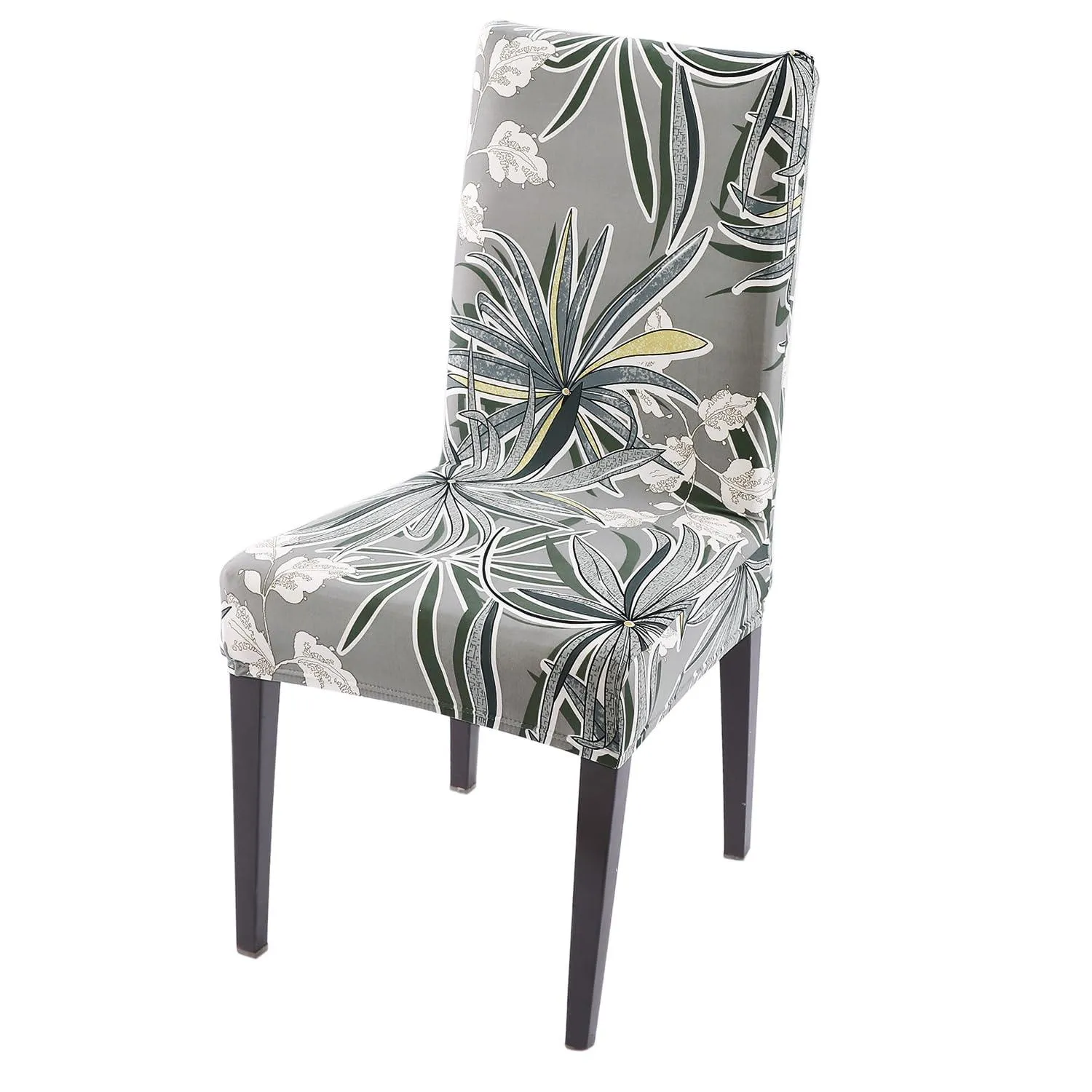 PolySpandex 140gsm Elastic Dining Chair Cover Set of 1/2/4/6, Frost Grey Marginata
