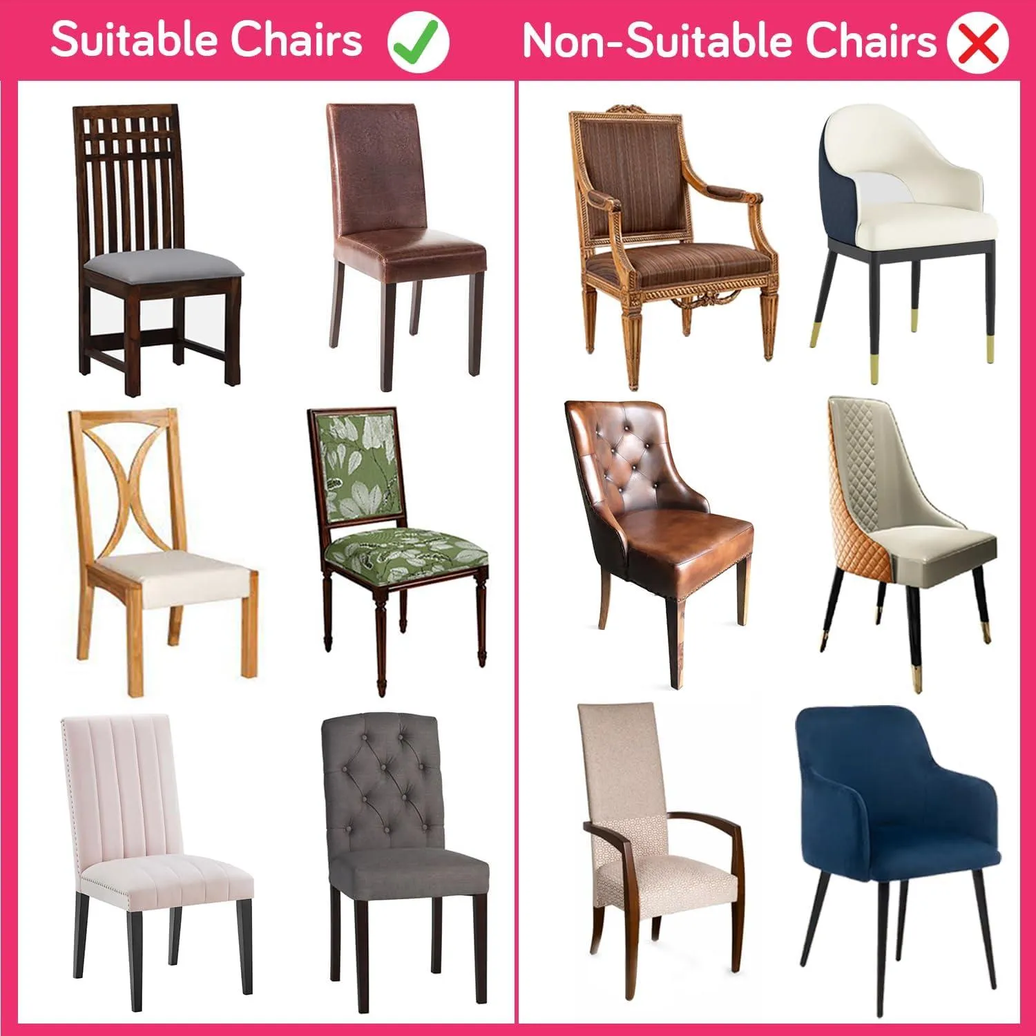 PolySpandex 140gsm Elastic Dining Chair Cover Set of 1/2/4/6, Rich Chocolate Damask Floral