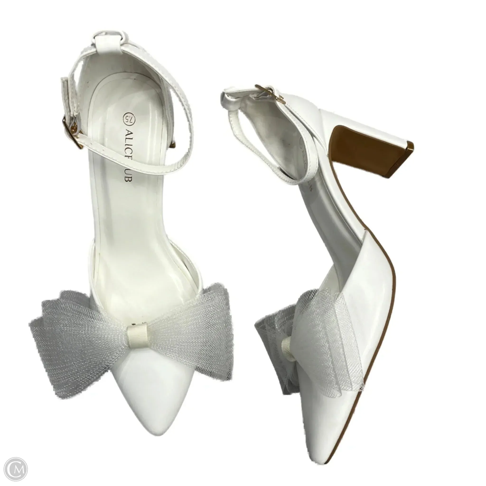 Shoes Heels Block By Clothes Mentor In White, Size: 7.5 Work Chic