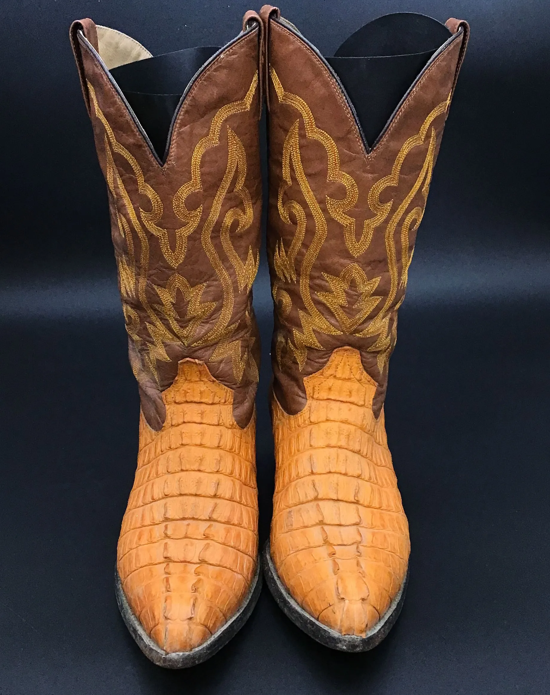 Premier Men's Yellow Brown Cowboy Western Boots - Size MEX 27.5
