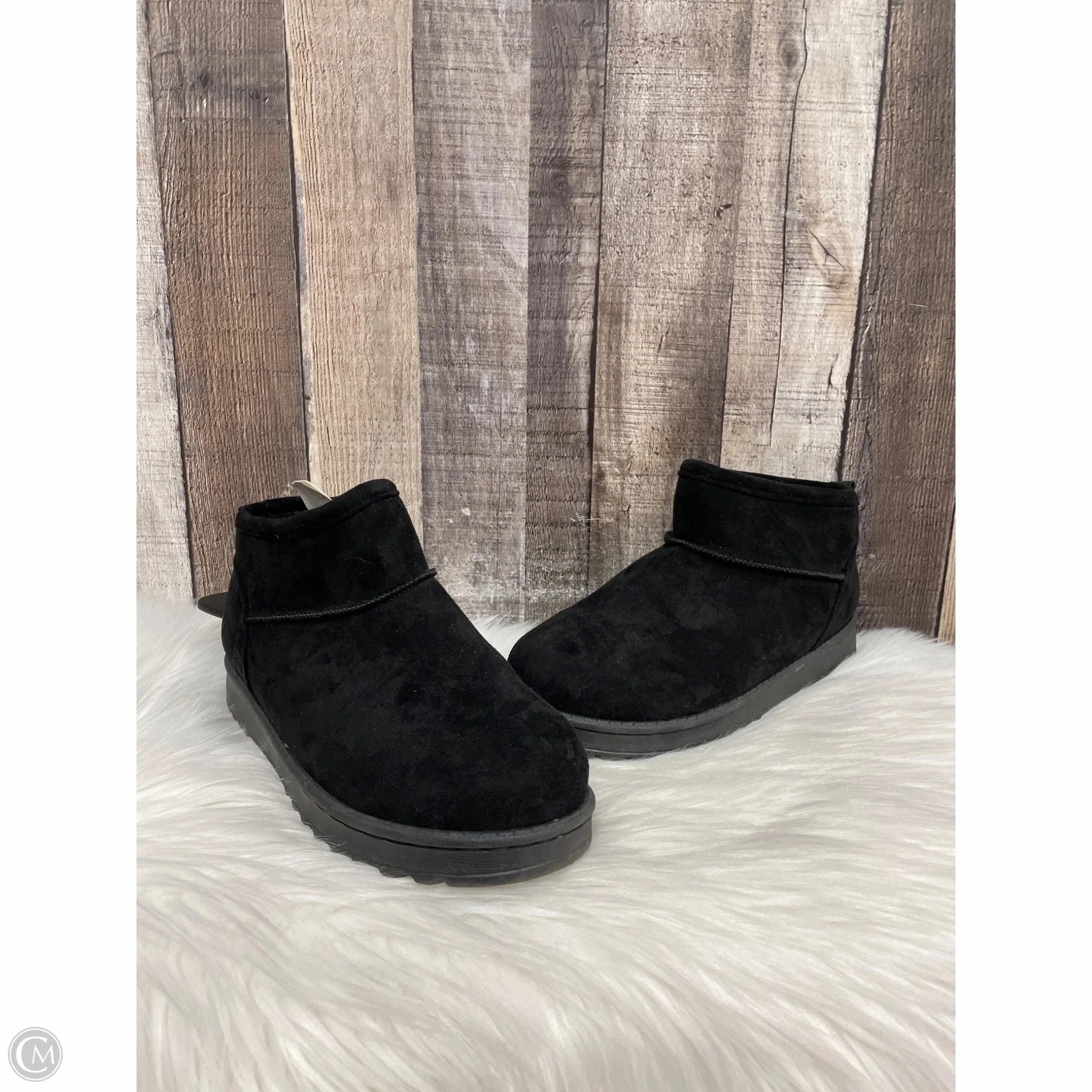 Boots Ankle Flats By So In Black, Size: 8 Party time