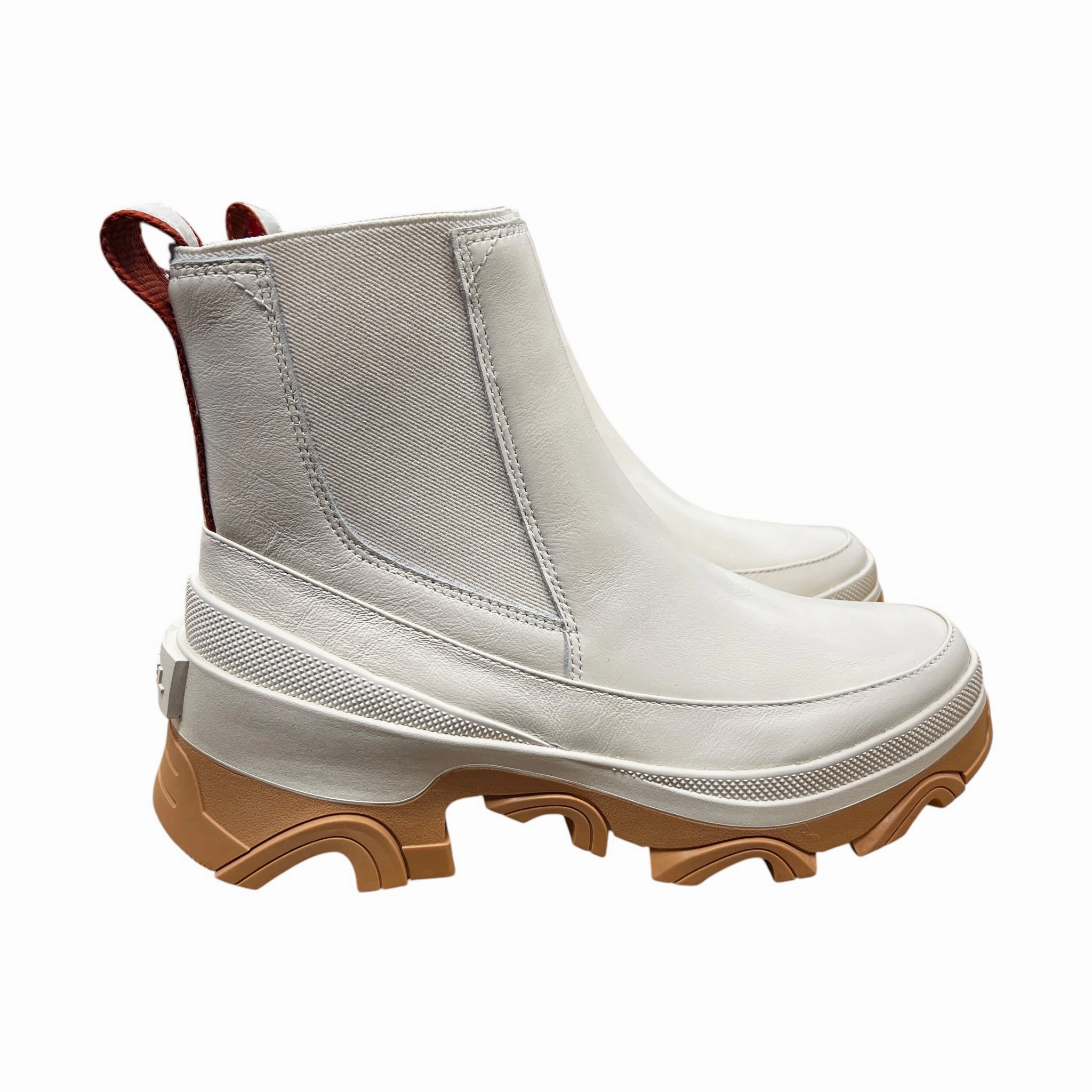 Rugged Built Mountain Climber Chunky Sole Boots Ankle Flats By Sorel In Cream, Size:7.5