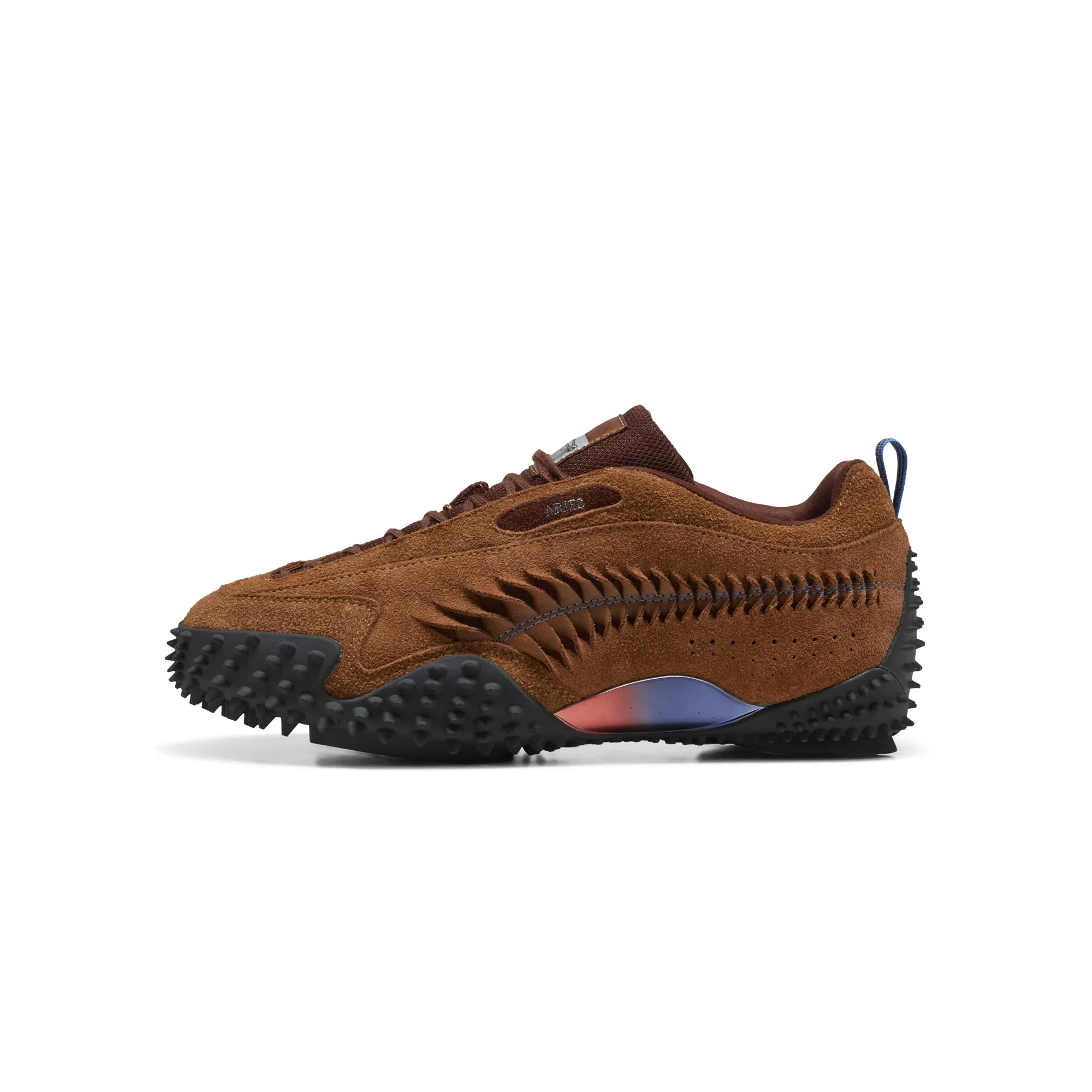 Puma x Aries Mens Mostro Craft Shoes running on a clay track shoes