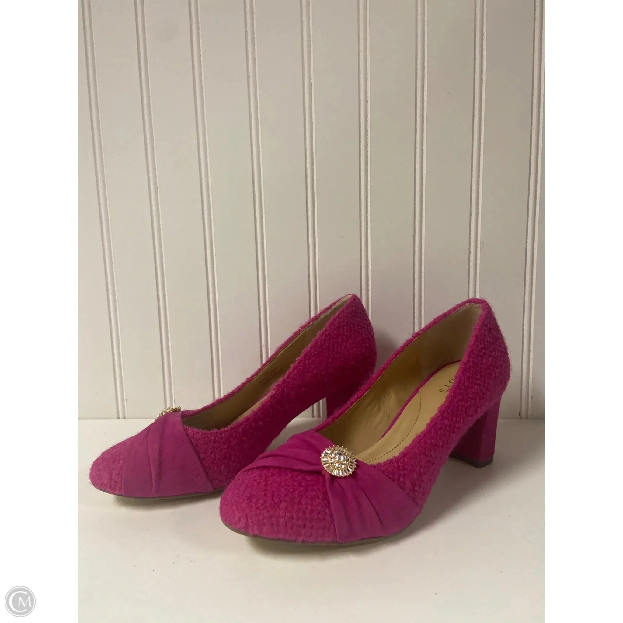 Comfort Grip Shoes Heels Block By Talbots In Pink & Purple, Size: 7