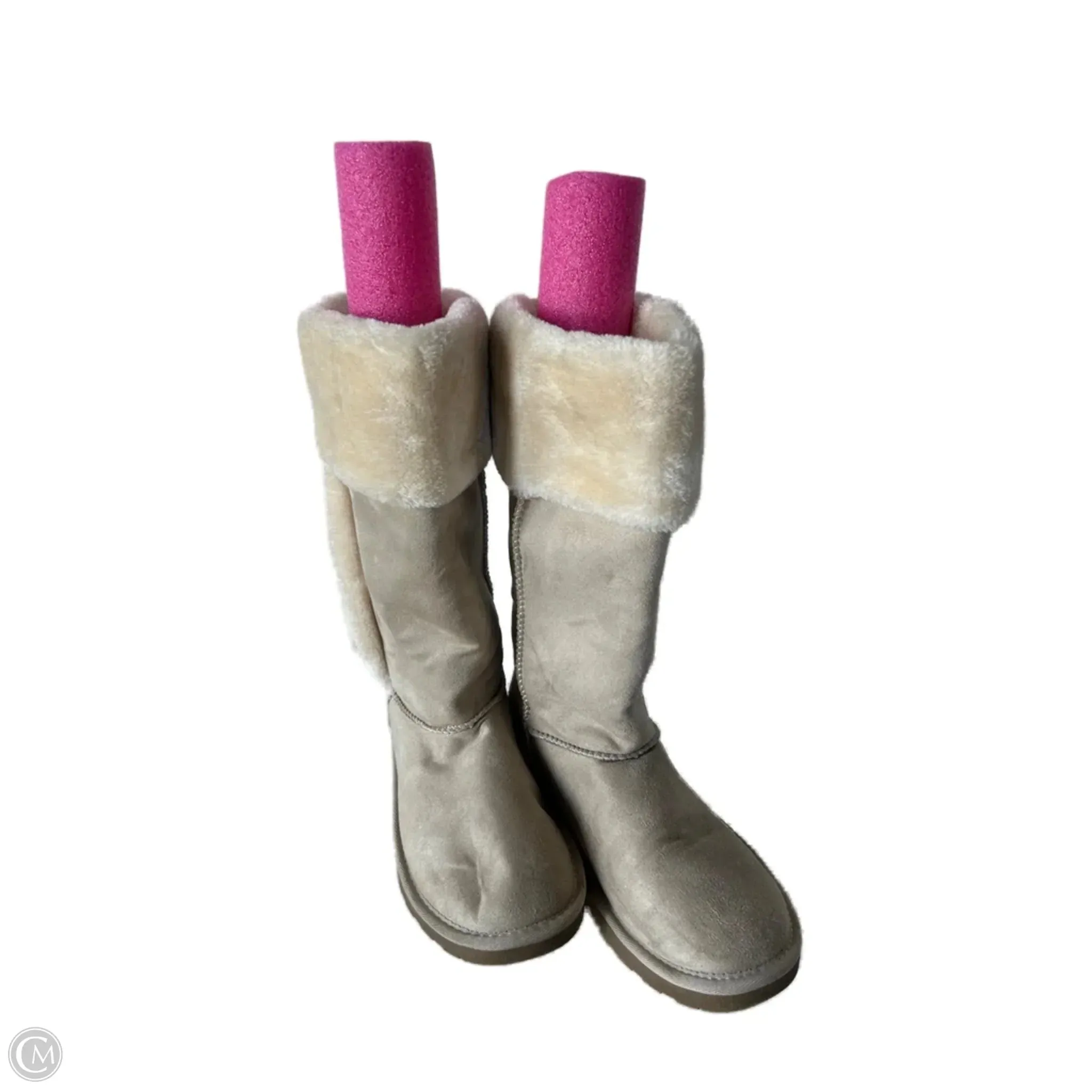 City Travel Weekend Walk Boots Mid-calf Flats By Jelly Pop In Cream, Size: 9