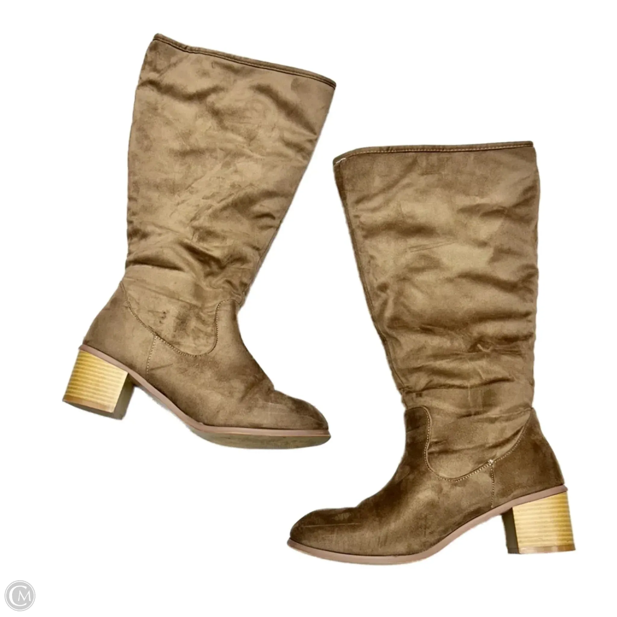 Boots Mid-calf Heels By Journee In Brown, Size: 11 Urban Chic Street Movement