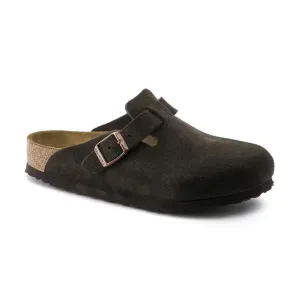 Men's Boston Soft Footbed Mocha Suede Flexible Slip On Non Slip