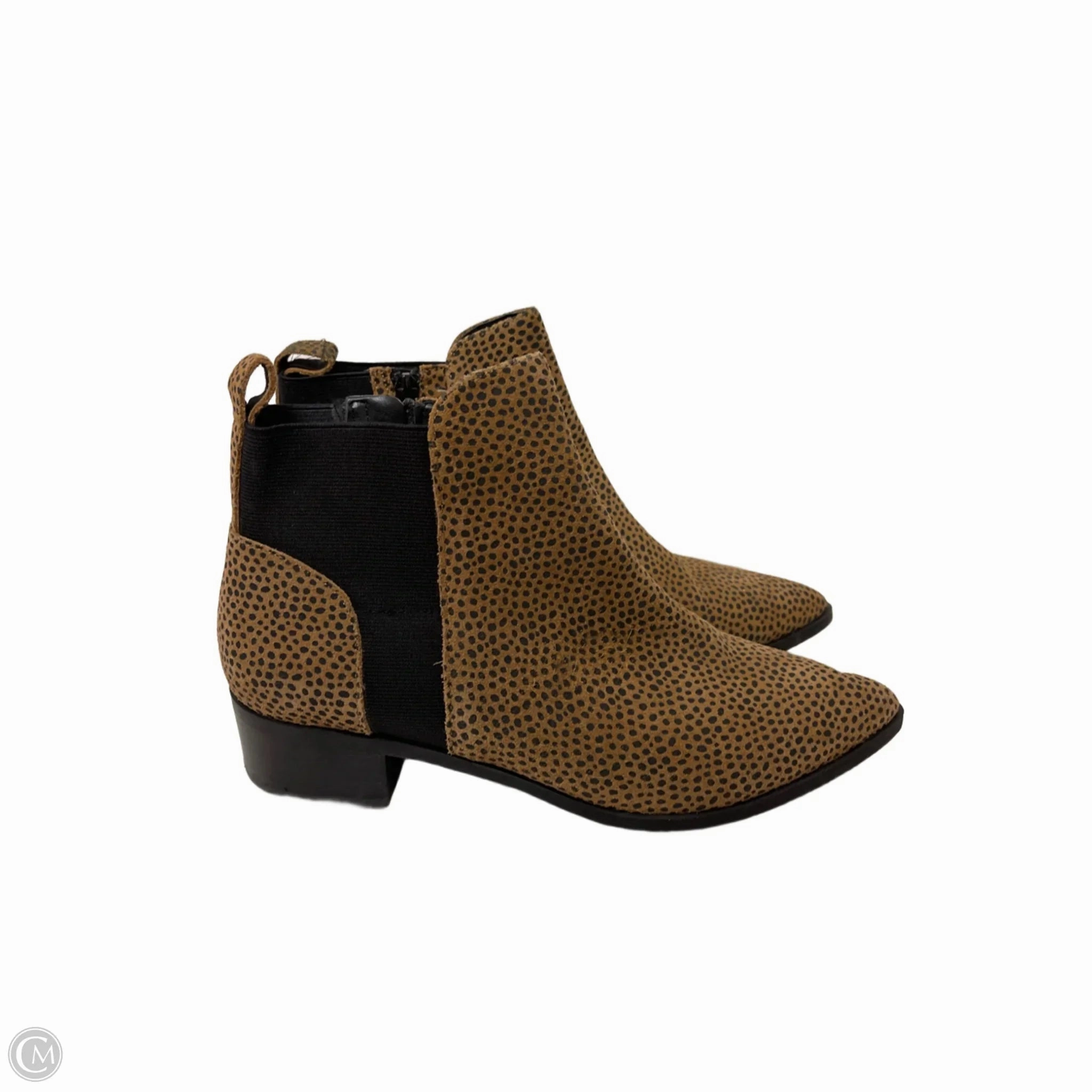 Boots Ankle Heels By Crown Vintage In Animal Print, Size: 8.5 Support Foot Soft Touch
