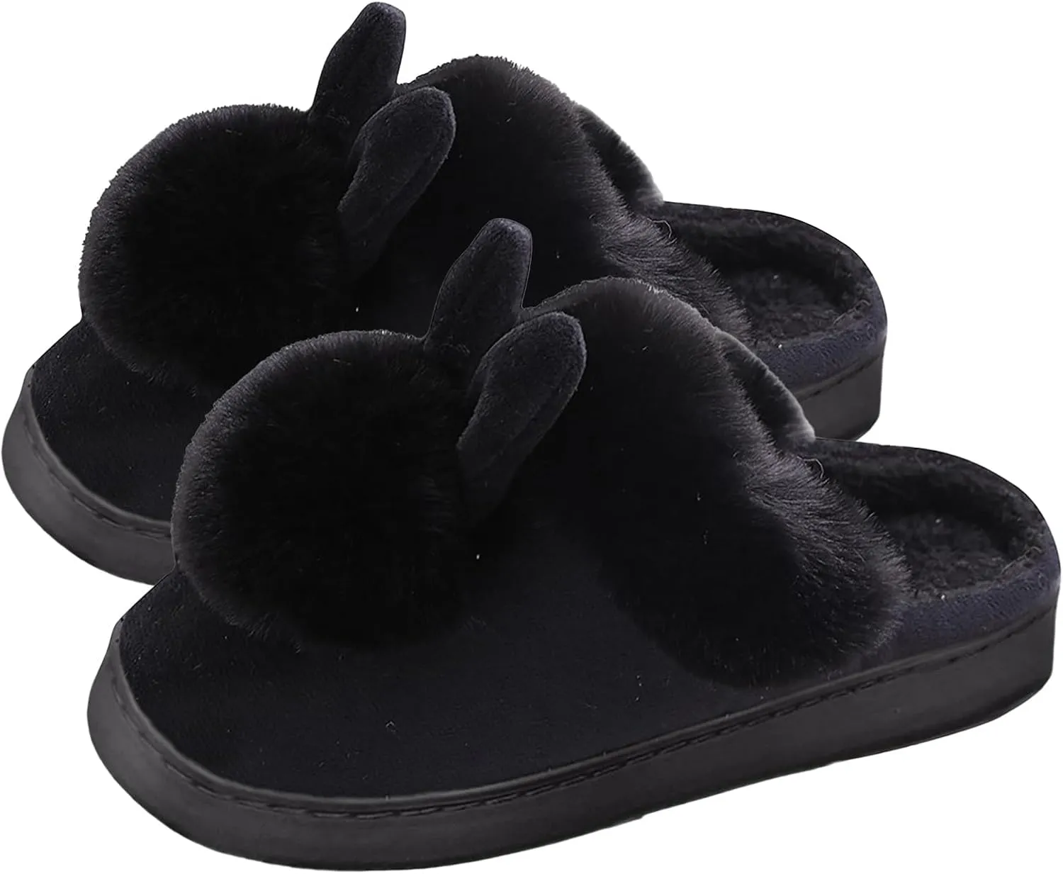 Rabbit Slippers for Women Cute Cartoon Indoor Slippers Funny Animal Bedroom Slippers Warm Plush House Shoes