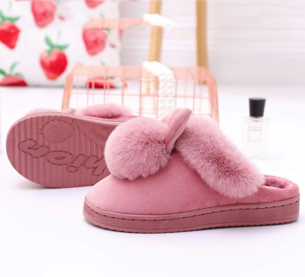Rabbit Slippers for Women Cute Cartoon Indoor Slippers Funny Animal Bedroom Slippers Warm Plush House Shoes