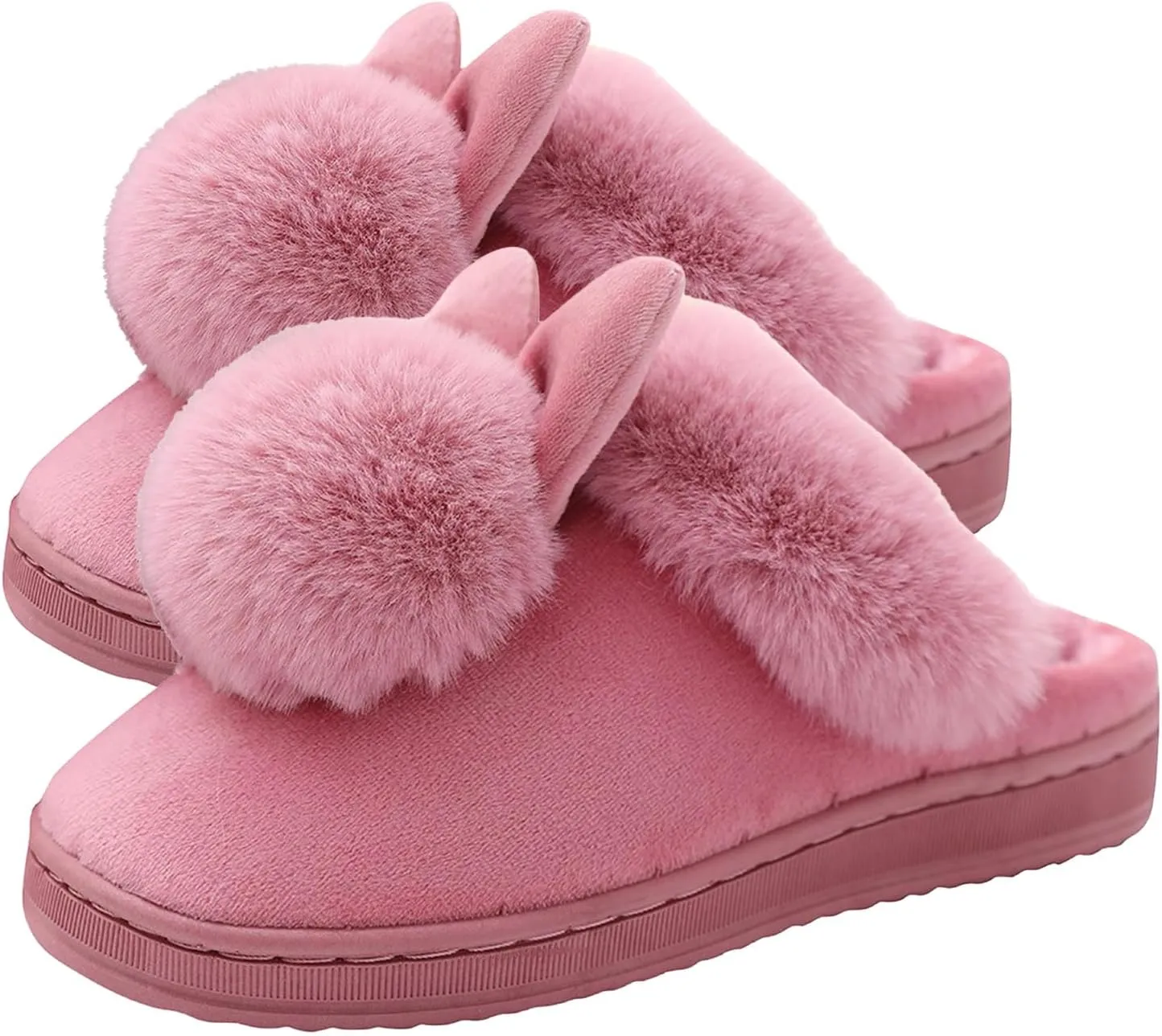 Rabbit Slippers for Women Cute Cartoon Indoor Slippers Funny Animal Bedroom Slippers Warm Plush House Shoes