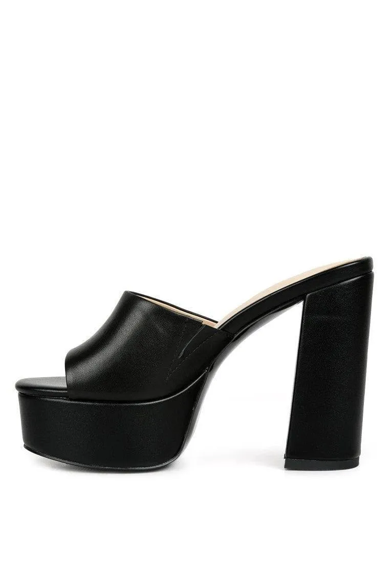 RAG & CO Shuri Open Toe High Block Heel Sandals