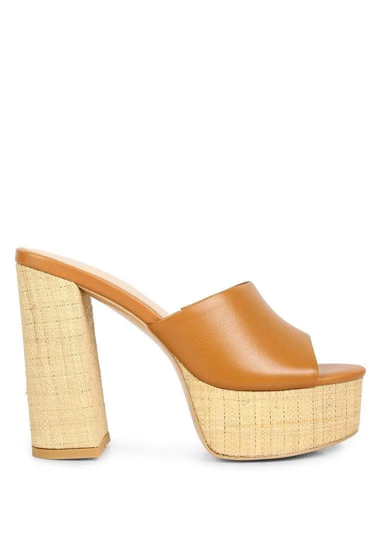 RAG & CO Shuri Open Toe High Block Heel Sandals