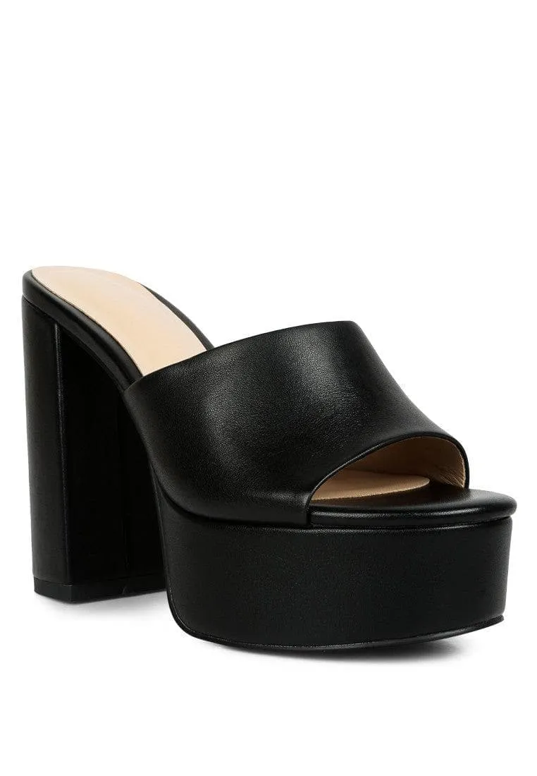 RAG & CO Shuri Open Toe High Block Heel Sandals