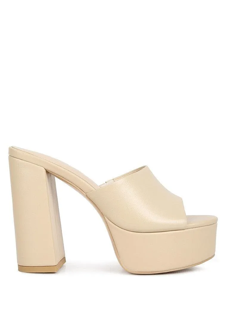 RAG & CO Shuri Open Toe High Block Heel Sandals