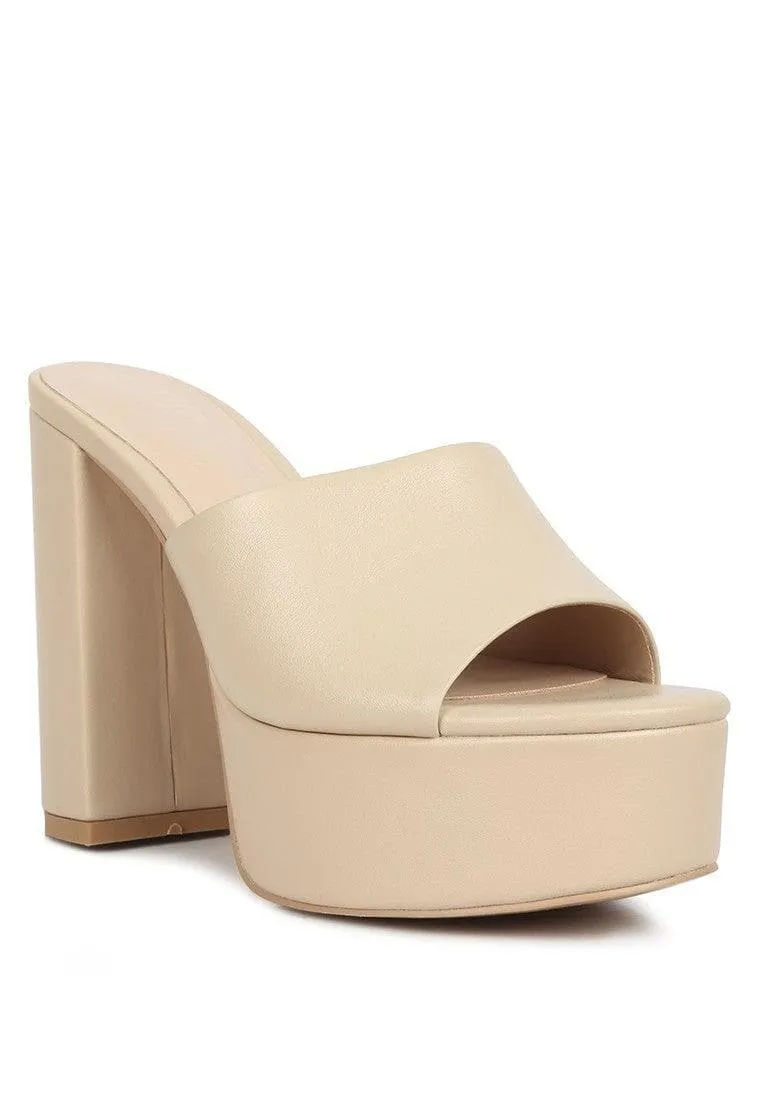 RAG & CO Shuri Open Toe High Block Heel Sandals