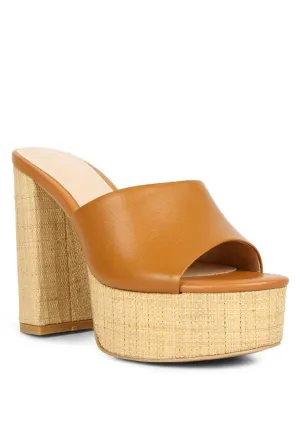 RAG & CO Shuri Open Toe High Block Heel Sandals