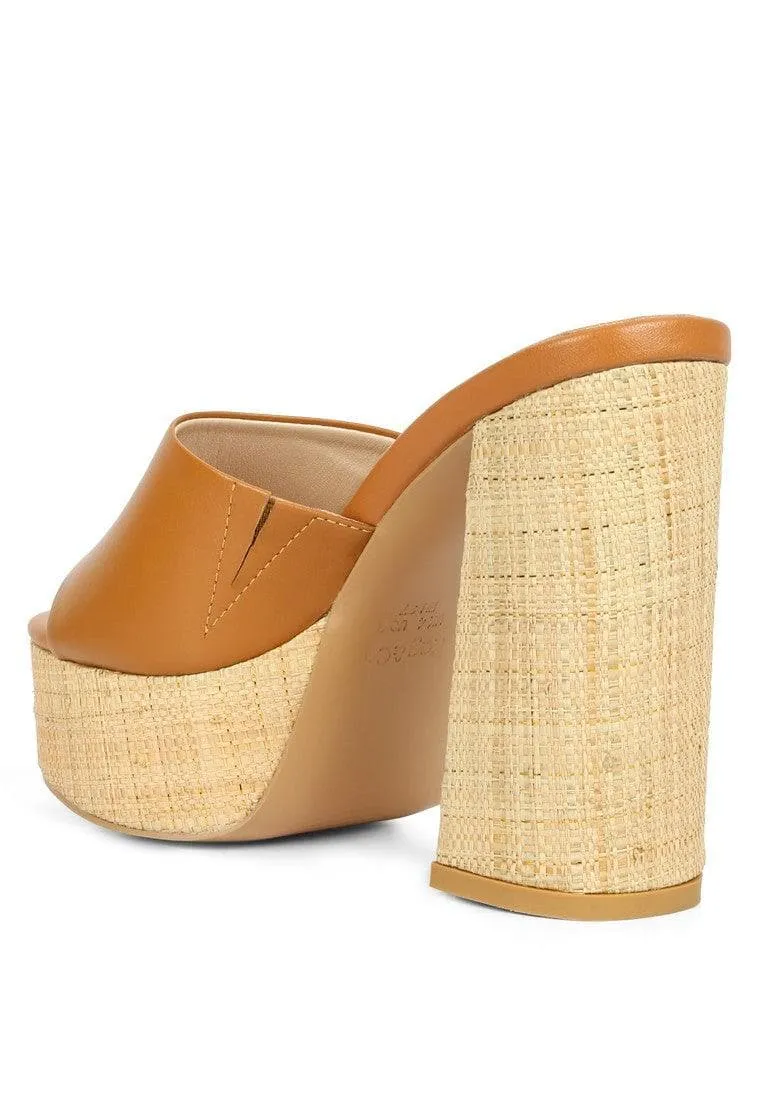 RAG & CO Shuri Open Toe High Block Heel Sandals