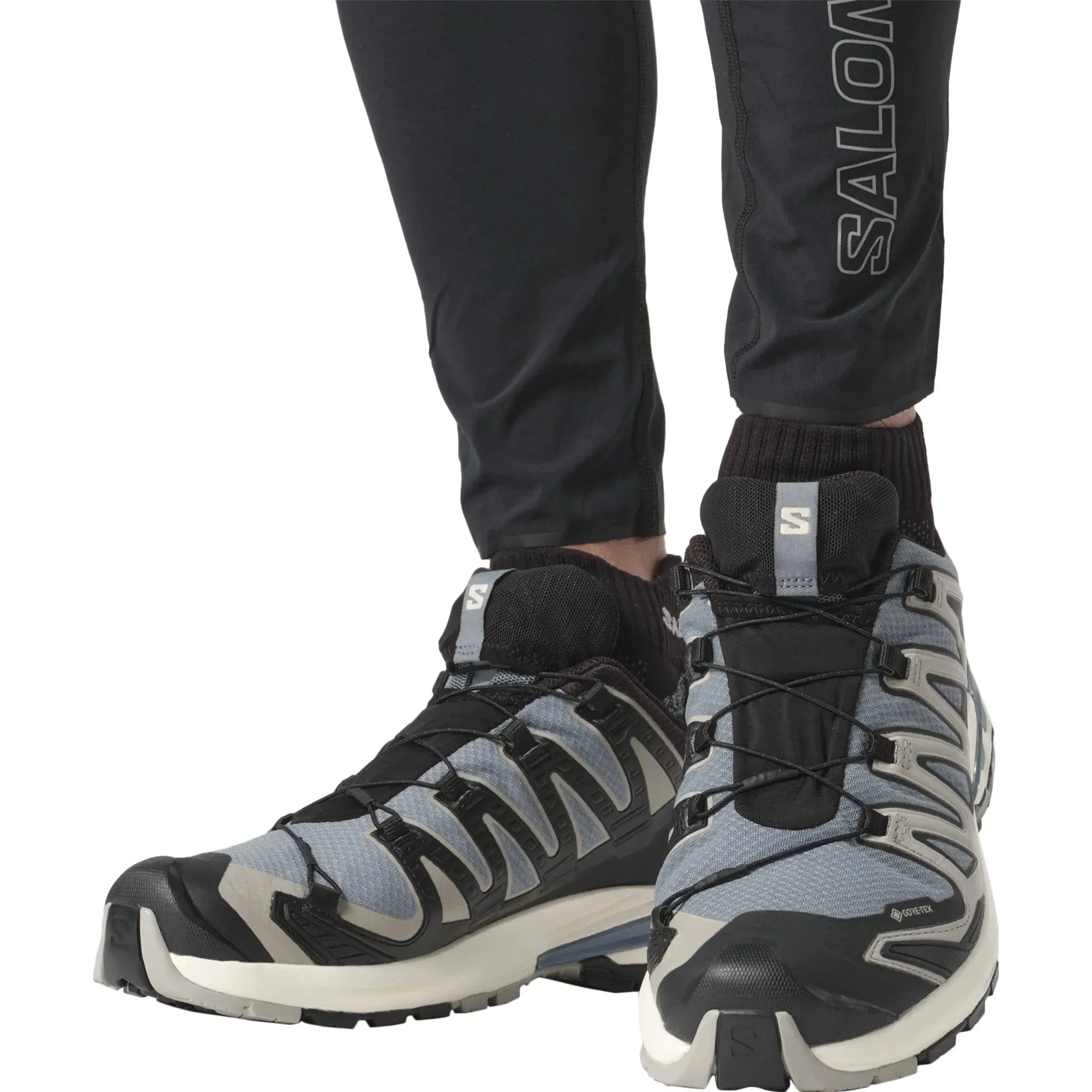 durable trail shoes Men's Salomon XA Pro 3D V9 GORE-TEX Flint Stone - Black - Ghost Gray