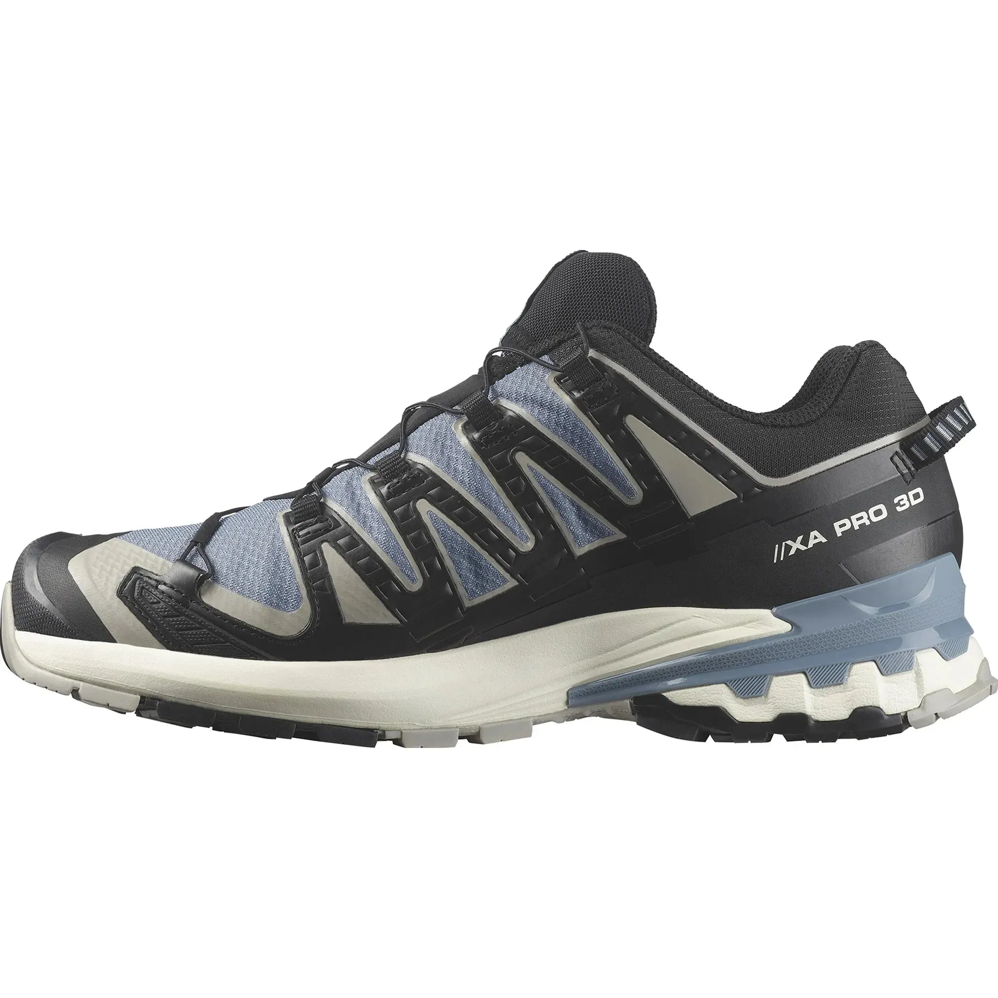 Men's Salomon XA Pro 3D V9 GORE-TEX Flint Stone - Black - Ghost Gray dust resistant shoes