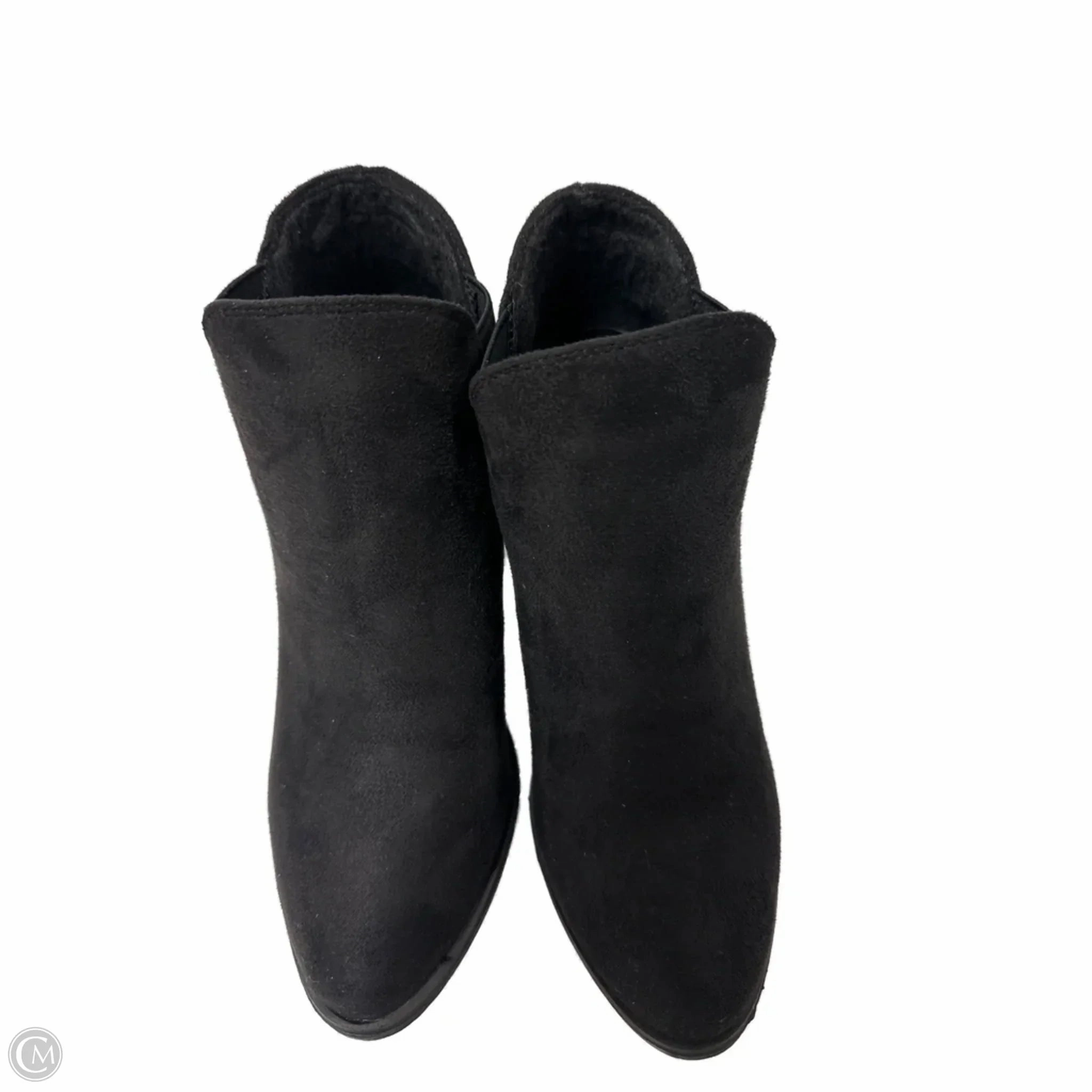 Luxury Edge Wind Shield Boots Ankle Heels By Forever In Black, Size: 8