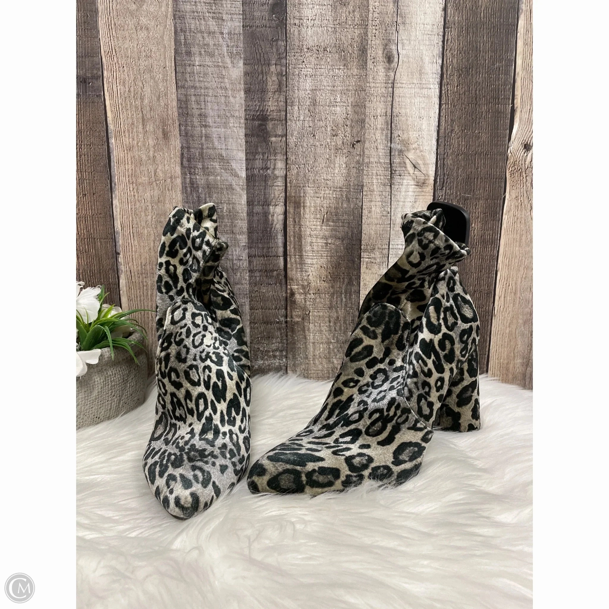 Heat Resistant Coating Boots Ankle Heels By Cmf In Snakeskin Print, Size: 8