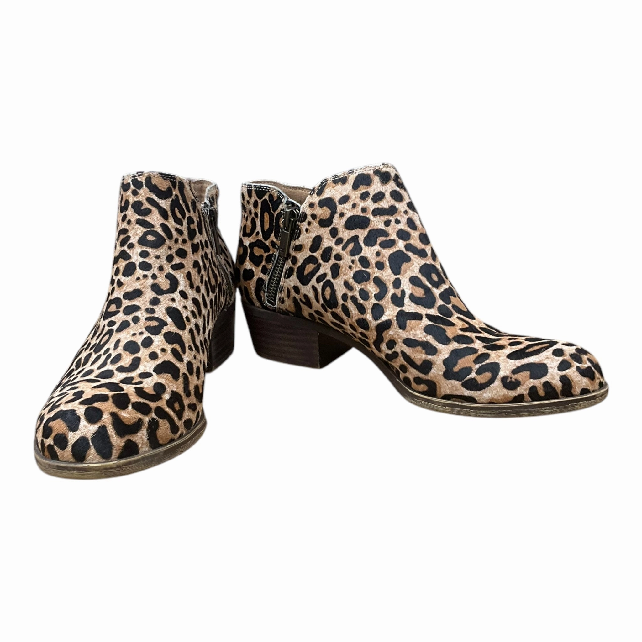 Boots Ankle Heels By Lucky Brand In Animal Print, Size: 8.5 Anti Odor Daily Walks Quick   Dry