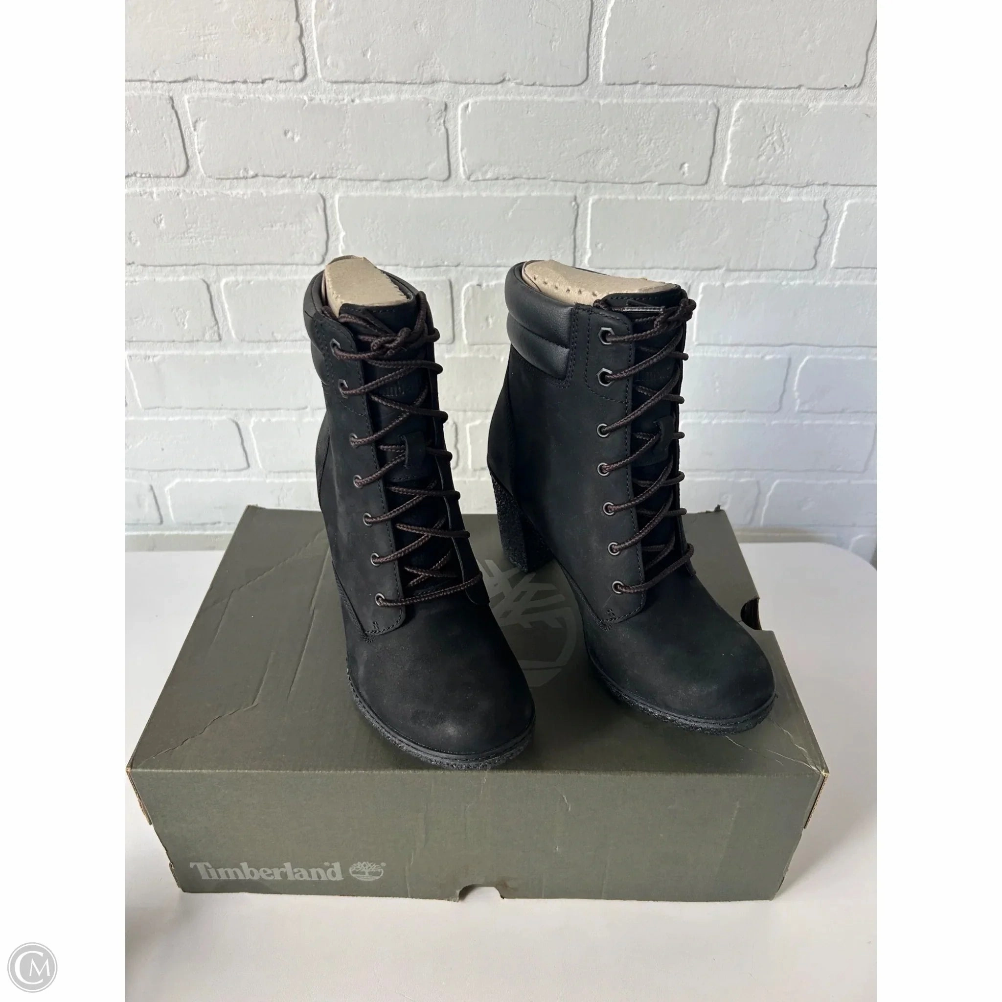 Boots Ankle Heels By Timberland In Black, Size: 7 Pointed Toe Comfortable buckles