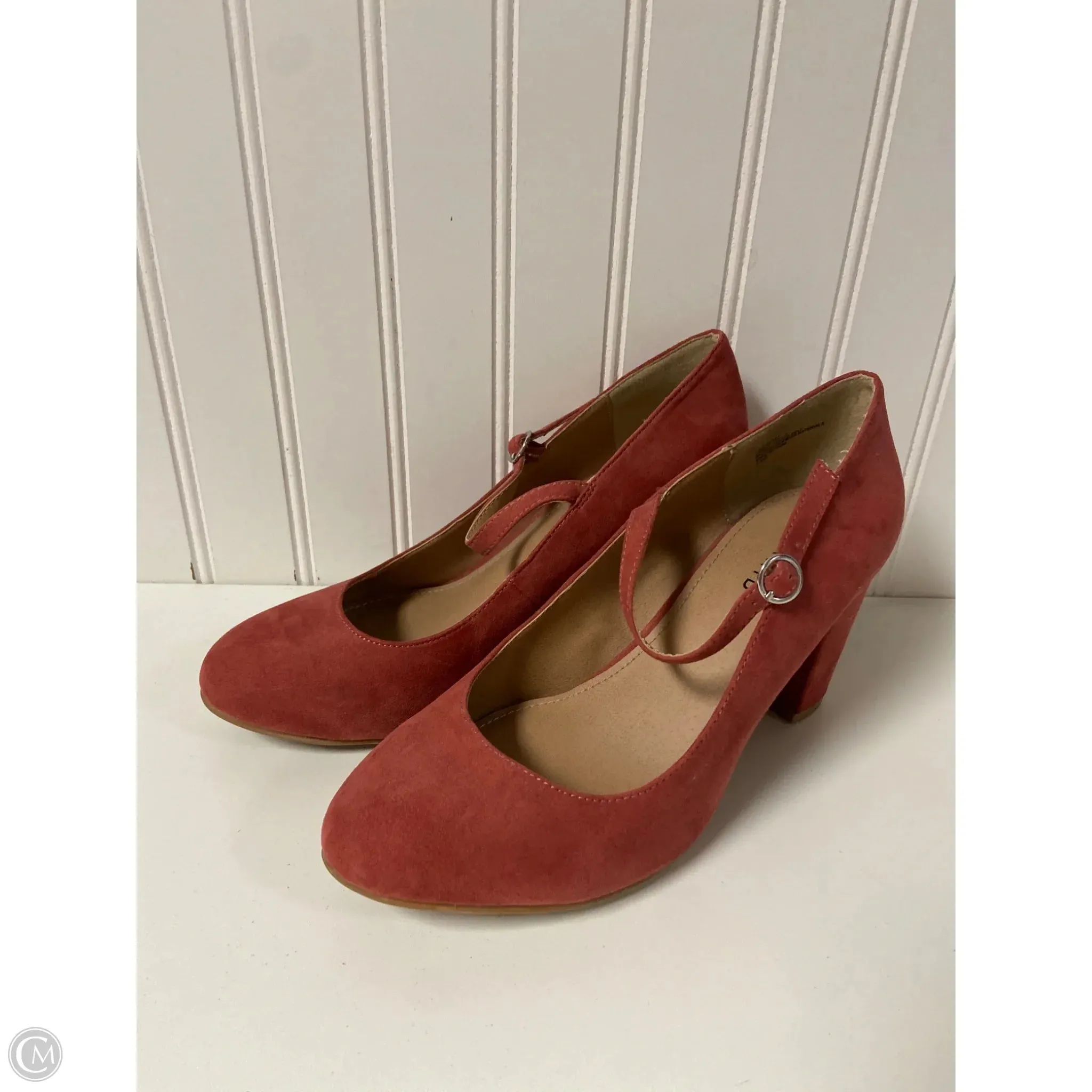 Metallic Stilettos Shoes Heels Block By Torrid In Red, Size: 7.5