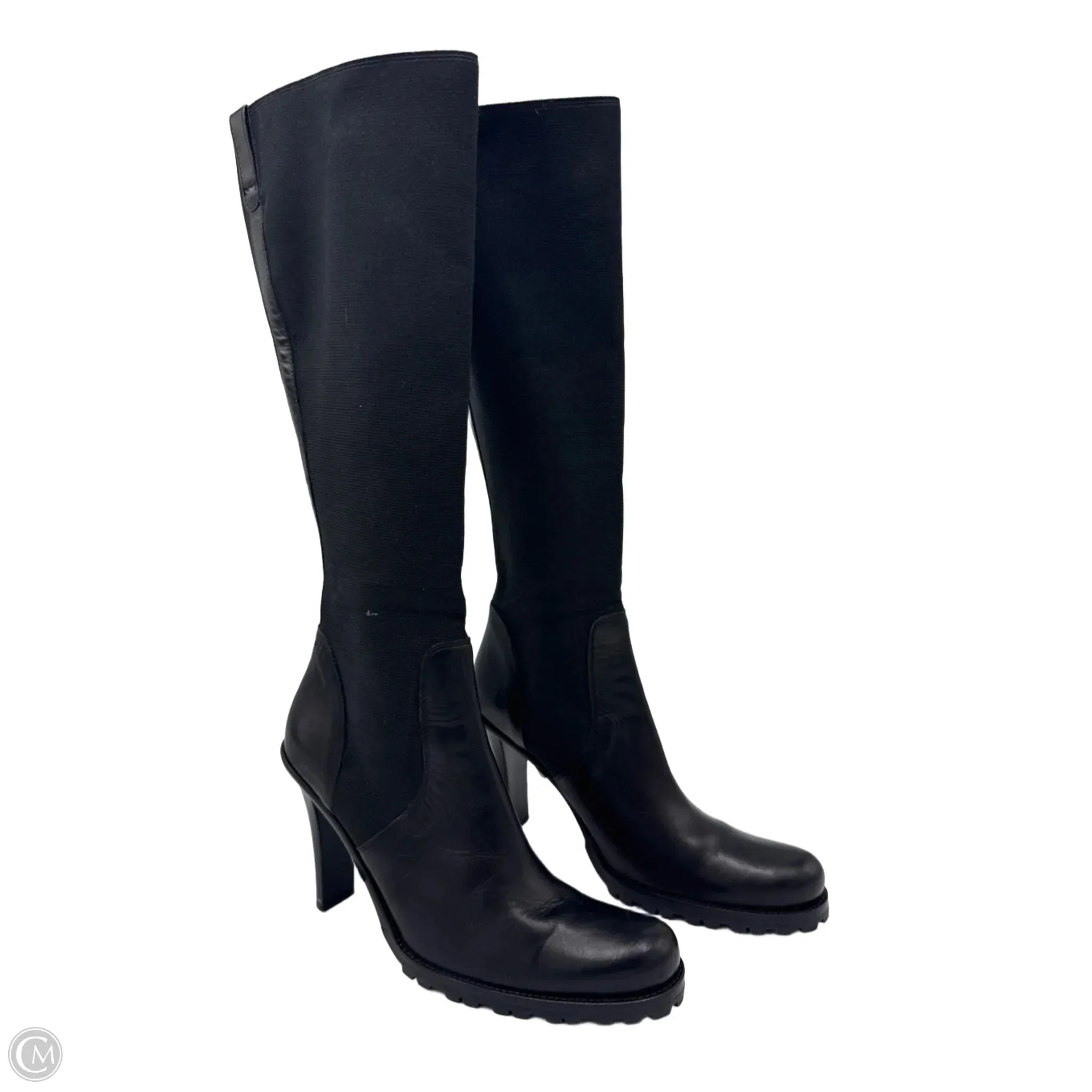 Adjustable Fit Boots Knee Heels By Donald Pliner In Black, Size: 8.5
