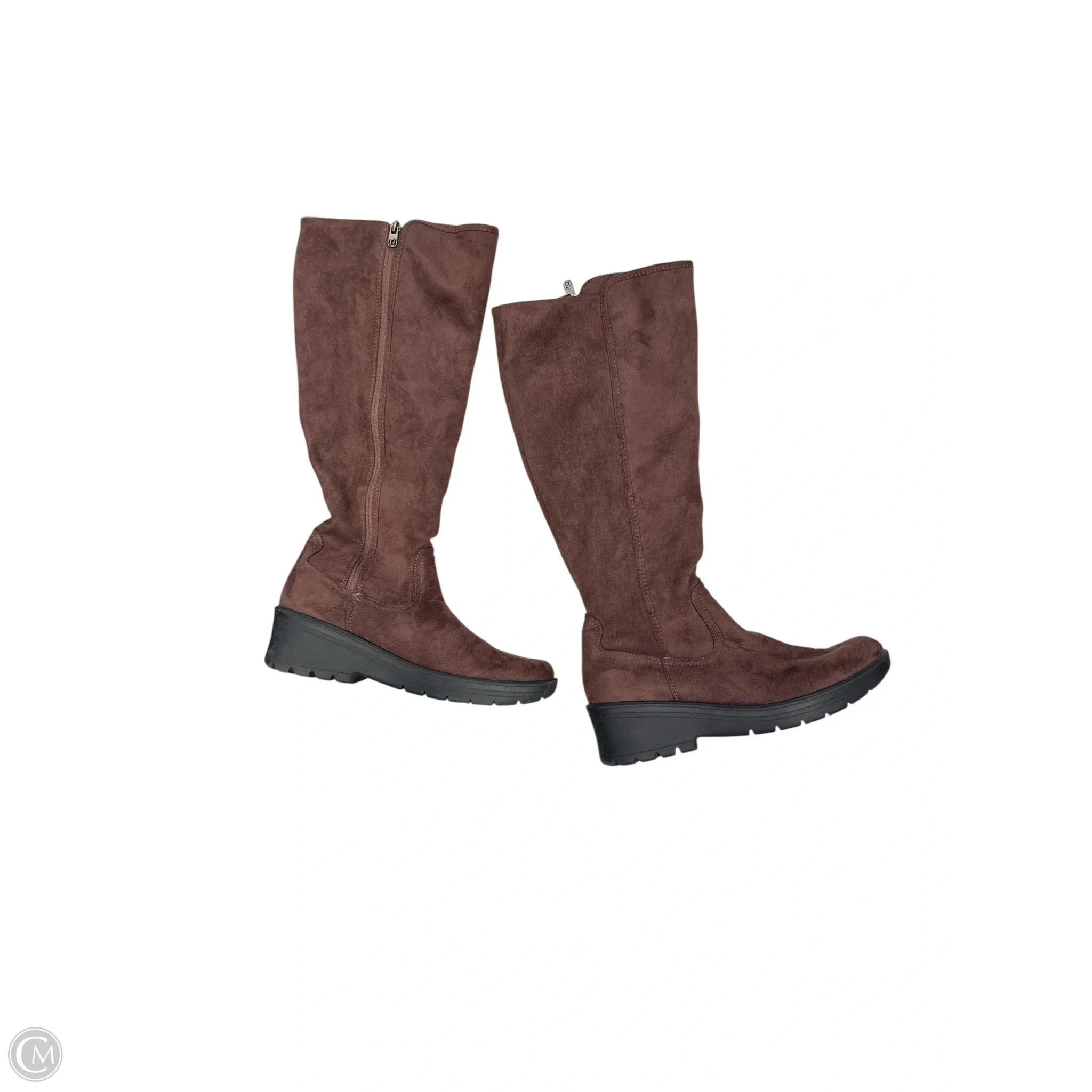 Boots Knee Flats By Bzees In Brown, Size: 10 Cold-Weather Look