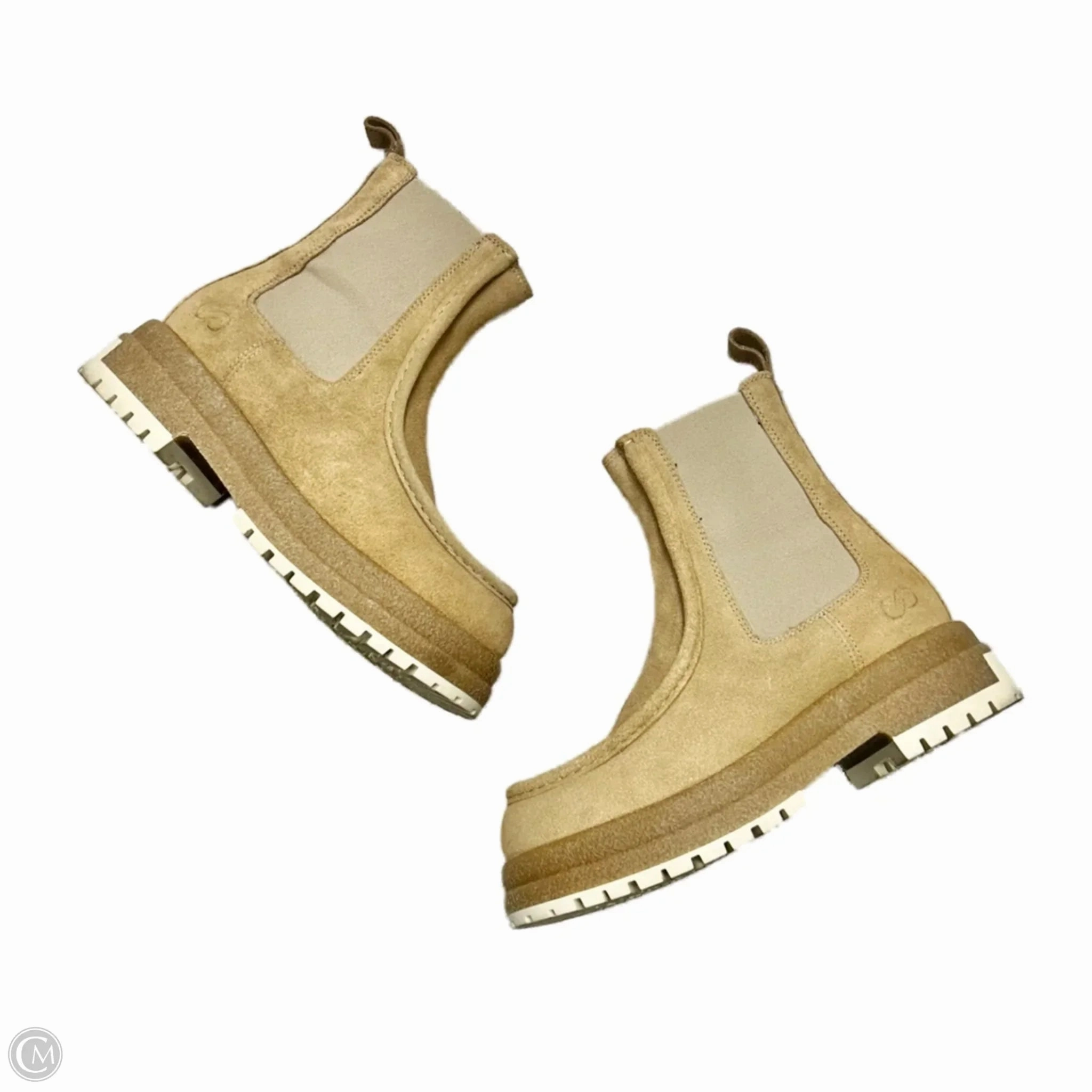 Soft outsole Wool blend Boots Ankle Flats By Calia In Cream, Size: 8