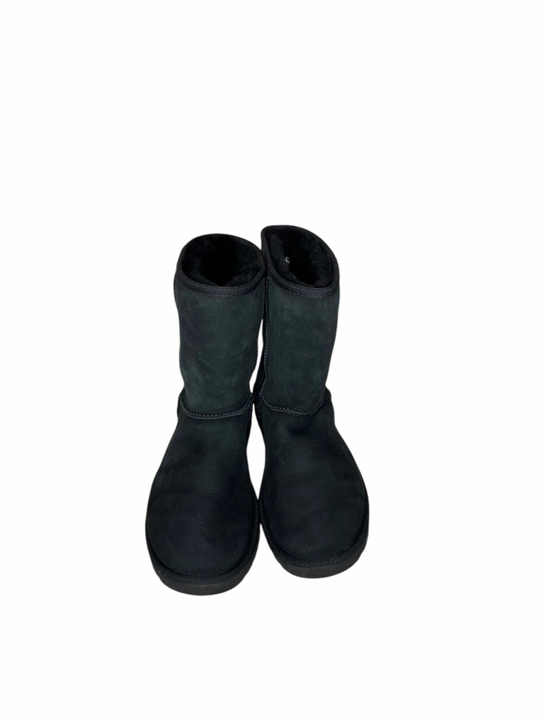 Fur Trim Boots Ankle Flats By Ugg In Black, Size: 9