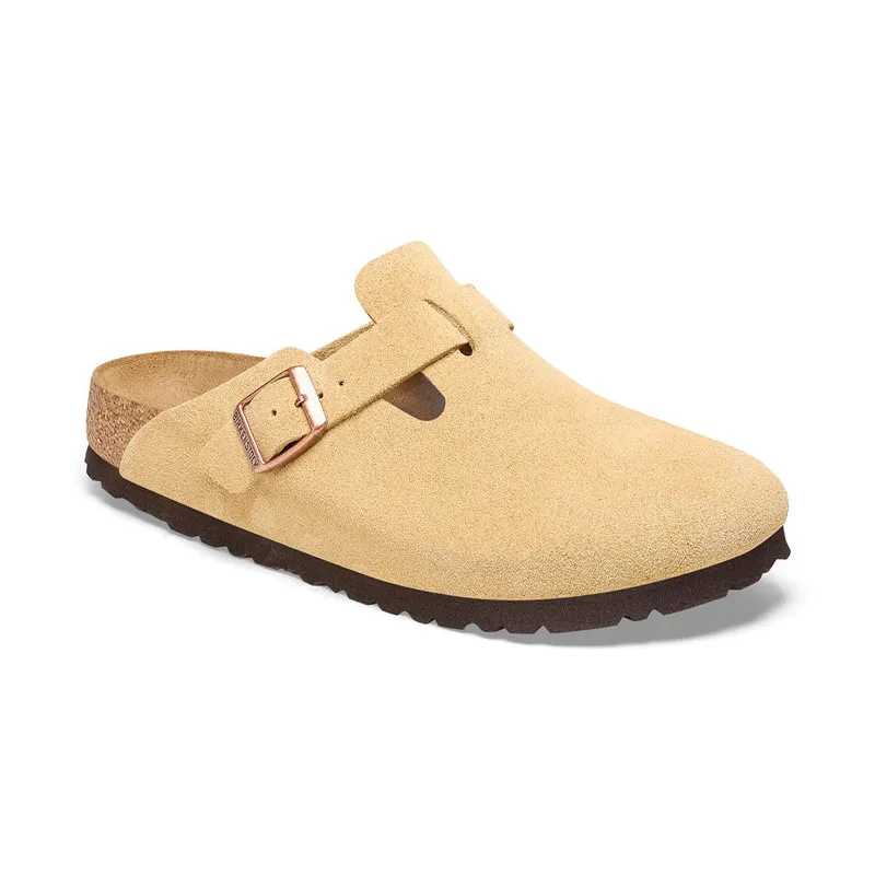 Women's Boston Narrow Latte Cream Suede Lightweight EVA Construction
